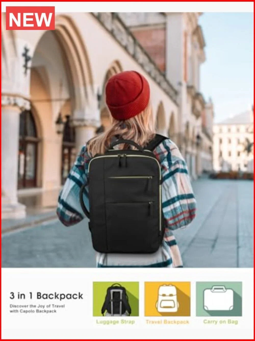 Waterproof Travel Laptop Backpack for Work Business Travel 20L